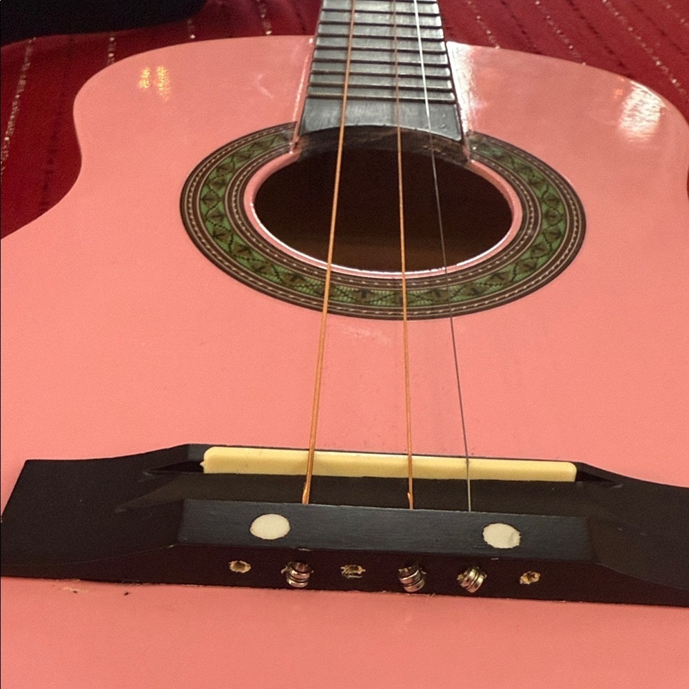 Robson Acoustic Guitar with strap 30” Junior Size Model ROB30 pink - Picture 14 of 14